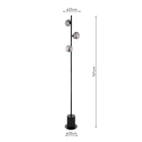 Dar Spiral 3 Light Floor Lamp Matt Black & Smoked Glass –  from Amos Lighting + Home