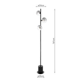 Dar Spiral 3 Light Floor Lamp Matt Black & Smoked/Clear Ribbed Glass –  from Amos Lighting + Home