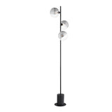 Dar Spiral 3 Light Floor Lamp Matt Black & Smoked/Clear Ribbed Glass –  from Amos Lighting + Home