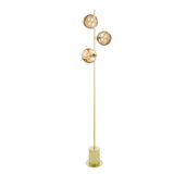 Dar Spiral 3 Light Floor Lamp Matt Gold & Champagne Dimpled Glass –  from Amos Lighting + Home