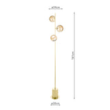 Dar Spiral 3 Light Floor Lamp Matt Gold & Champagne Dimpled Glass –  from Amos Lighting + Home