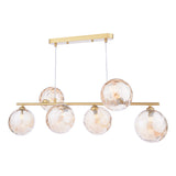 Dar Spiral 6 Light Bar Pendant Matt Gold & Champagne Dimpled Glass –  from Amos Lighting + Home