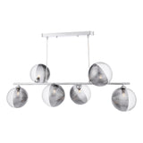 Dar Spiral 6 Light Bar Pendant Polished Chrome & Smoked/Clear Ribbed Glass –  from Amos Lighting + Home