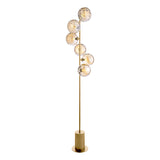 Dar Spiral 6 Light Floor Lamp Matt Gold & Champagne Dimpled Glass –  from Amos Lighting + Home