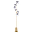 Dar Spiral 6 Light Floor Lamp Matt Gold & Smoked/Clear Ribbed Glass –  from Amos Lighting + Home