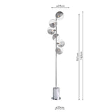 Dar Spiral 6 Light Floor Lamp Polished Chrome & Smoked/Clear Ribbed Glass –  from Amos Lighting + Home