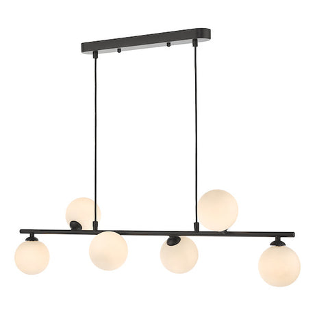 Dar Spiral Bar Pendant Black with Opal Shades –  from Amos Lighting + Home