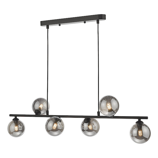 Dar Spiral Bar Pendant Black with Smoked Shades –  from Amos Lighting + Home