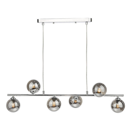 Dar Spiral Bar Pendant Polished Chrome with Smoked Shades –  from Amos Lighting + Home