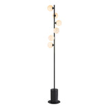 Dar Spiral Floor Lamp Black with Opal Shades –  from Amos Lighting + Home