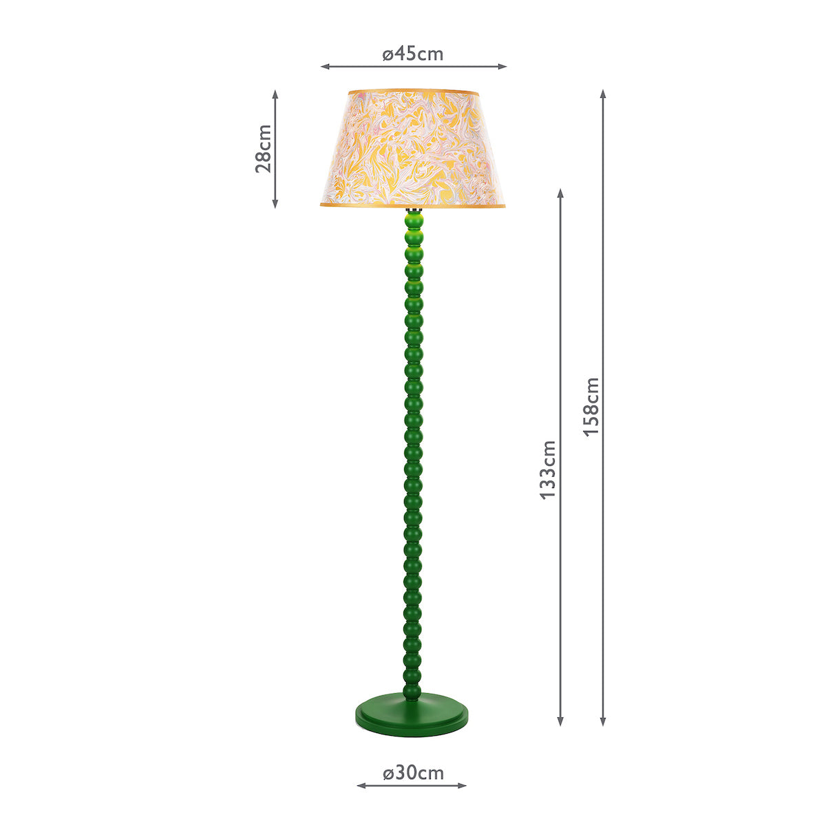 Dar Spool Floor Lamp Gloss Green Base from Amos Lighting + Home