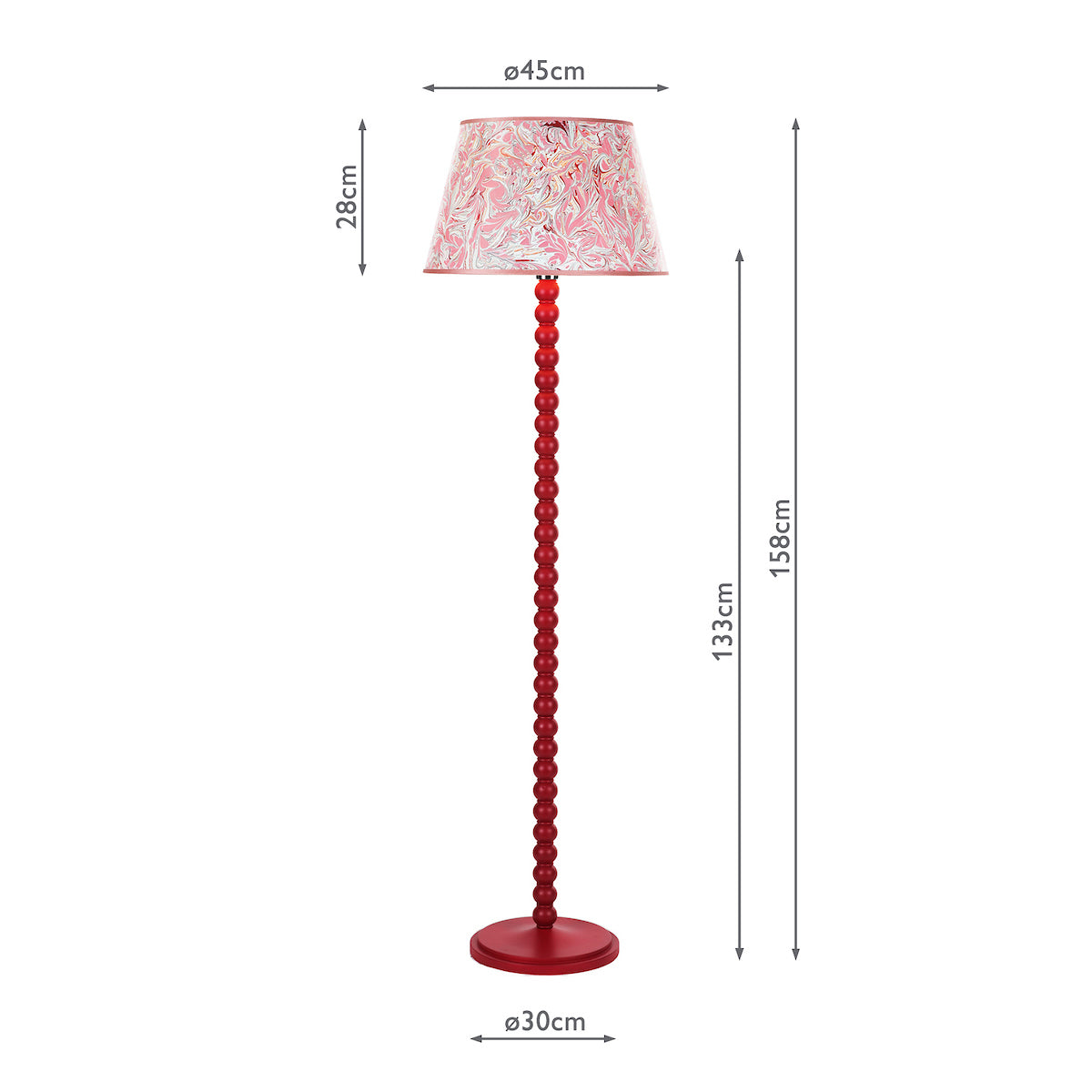 Dar Spool Floor Lamp Gloss Red Base from Amos Lighting + Home