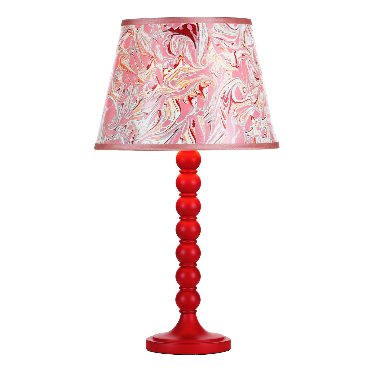 Dar Spool Table Lamp Gloss Red Base from Amos Lighting + Home