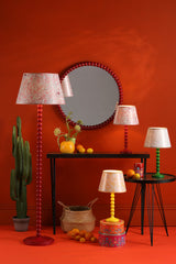 Dar Spool Table Lamp Gloss Red Base from Amos Lighting + Home