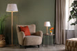 Dar Spool Table Lamp Gloss Taupe Base from Amos Lighting + Home