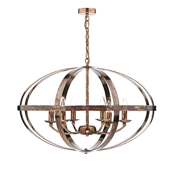 Dar Symbol 6 Light Pendant Petrol Copper –  from Amos Lighting + Home