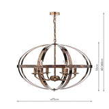 Dar Symbol 6 Light Pendant Petrol Copper –  from Amos Lighting + Home