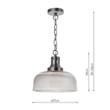 Dar Tack Glass Pendant Industrial Nickel –  from Amos Lighting + Home