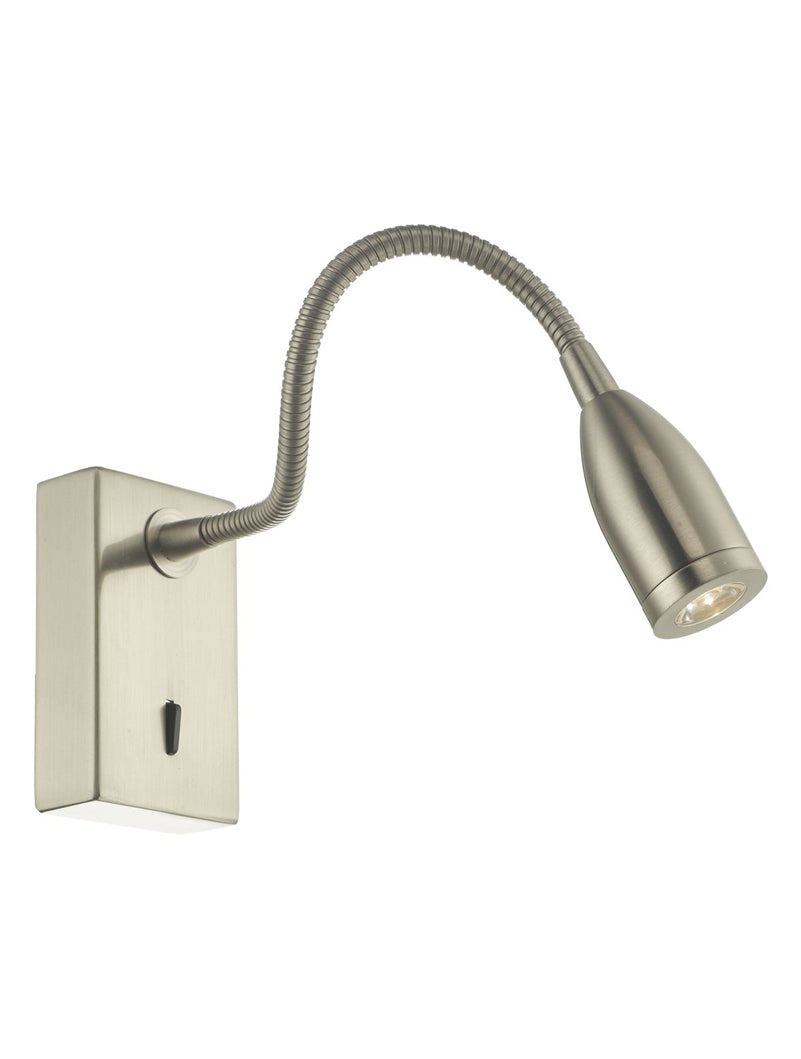 Dar Tadley LED Wall Light Satin Nickel –  from Amos Lighting + Home