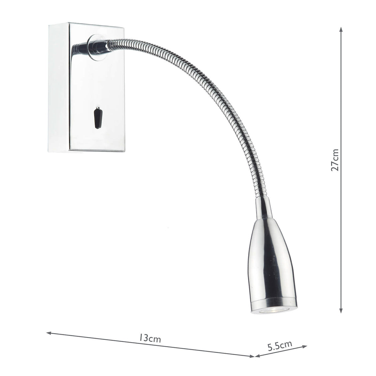 Dar Tadley Wall Reading Light Polished Chrome LED –  from Amos Lighting + Home