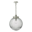 Dar Tamara Pendant Satin Nickel & Ribbed Glass –  from Amos Lighting + Home