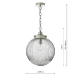 Dar Tamara Pendant Satin Nickel & Ribbed Glass –  from Amos Lighting + Home