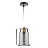 Dar Tatum Pendant Matt Black and Smoked Glass –  from Amos Lighting + Home