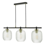 Dar Tehya 3 Light Bar Pendant Satin Brass & Black –  from Amos Lighting + Home