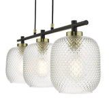 Dar Tehya 3 Light Bar Pendant Satin Brass & Black –  from Amos Lighting + Home