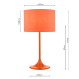 Dar Toledo Table Lamp Satin Orange With Shade –  from Amos Lighting + Home