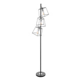 Dar Tower 3 Light Floor Lamp Matt Black and Polished Chrome –  from Amos Lighting + Home