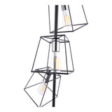 Dar Tower 3 Light Floor Lamp Matt Black and Polished Chrome –  from Amos Lighting + Home