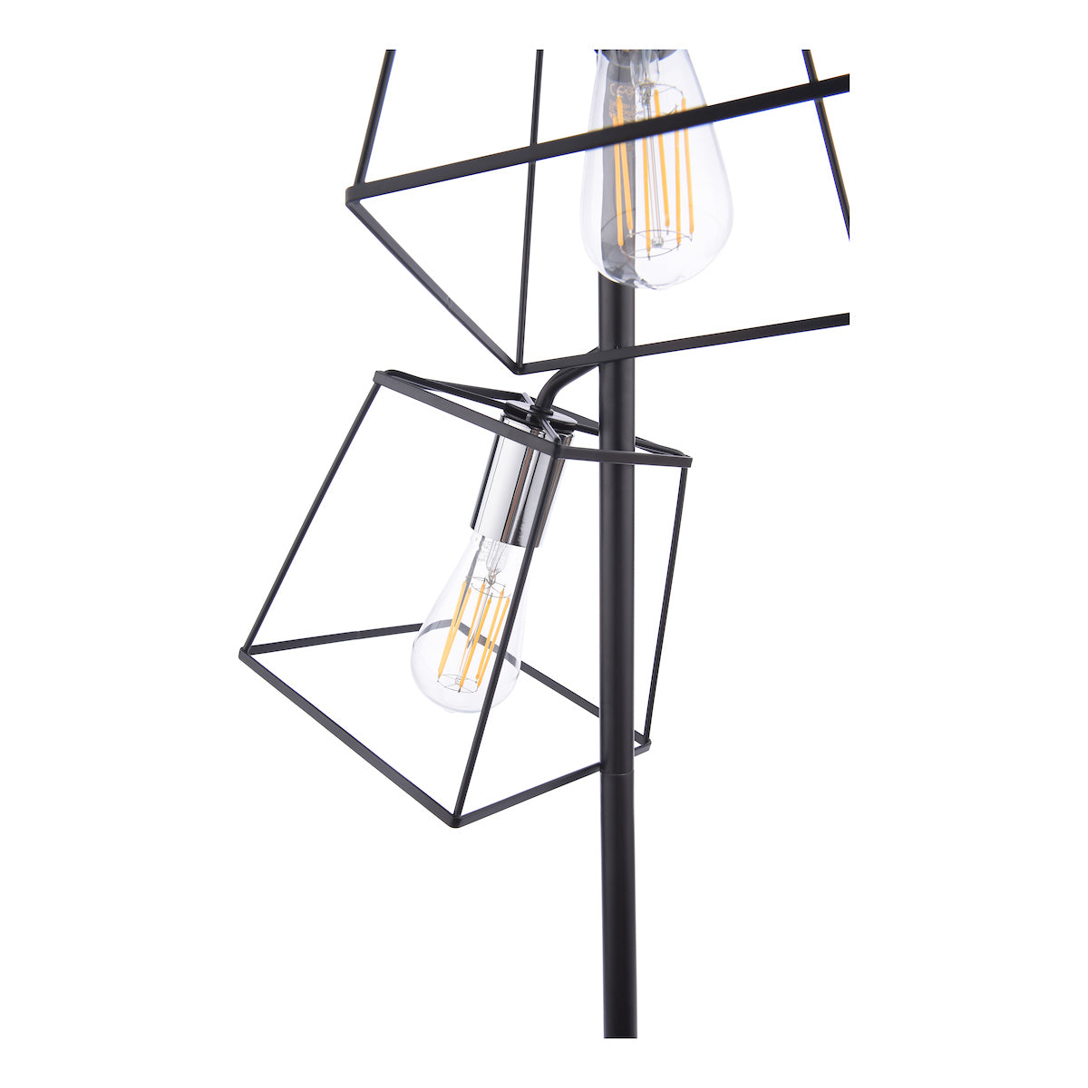 Dar Tower 3 Light Floor Lamp Matt Black and Polished Chrome –  from Amos Lighting + Home