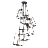 Dar Tower 6 Light Cluster Pendant Black and Copper –  from Amos Lighting + Home