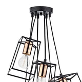 Dar Tower 6 Light Cluster Pendant Black and Copper –  from Amos Lighting + Home