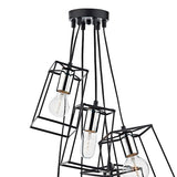 Dar Tower 6 Light Cluster Pendant Black and Polished Chrome –  from Amos Lighting + Home