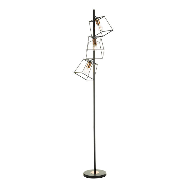 Dar Tower Floor Lamp Black and Copper –  from Amos Lighting + Home