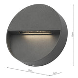 Dar Ugo Outdoor Wall Light Round Eyelid Anthracite IP65 LED –  from Amos Lighting + Home