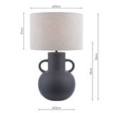 Dar Urn Ceramic Table Lamp Black With Shade –  from Amos Lighting + Home