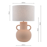 Dar Urn Ceramic Table Lamp Terracotta With Shade –  from Amos Lighting + Home