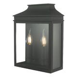 Dar Vapour 2Lt Coach Lantern Wall Light Black IP44 –  from Amos Lighting + Home