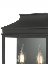 Dar Vapour 2Lt Coach Lantern Wall Light Black IP44 –  from Amos Lighting + Home