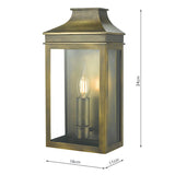 Dar Vapour Coach Lantern Wall Light Weathered Brass IP44 –  from Amos Lighting + Home