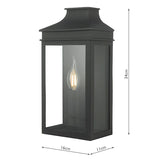 Dar Vapour Outdoor Coach Lantern Wall Light Black IP44 –  from Amos Lighting + Home