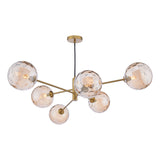 Dar Vignette 6 Light Pendant Aged Brass & Champagne Dimpled Glass –  from Amos Lighting + Home