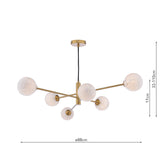 Dar Vignette 6 Light Pendant Aged Brass and Confetti Glass –  from Amos Lighting + Home