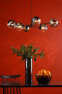 Dar Vignette 6 Light Pendant Matt Black & Smoked/Clear Ribbed Glass –  from Amos Lighting + Home