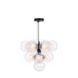 Dar Vine 10 Light Pendant Satin Black & Clear/Opal Glass –  from Amos Lighting + Home