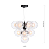 Dar Vine 10 Light Pendant Satin Black & Clear/Opal Glass –  from Amos Lighting + Home