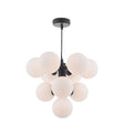 Dar Vine 10 Light Pendant Satin Black & Opal Glass –  from Amos Lighting + Home